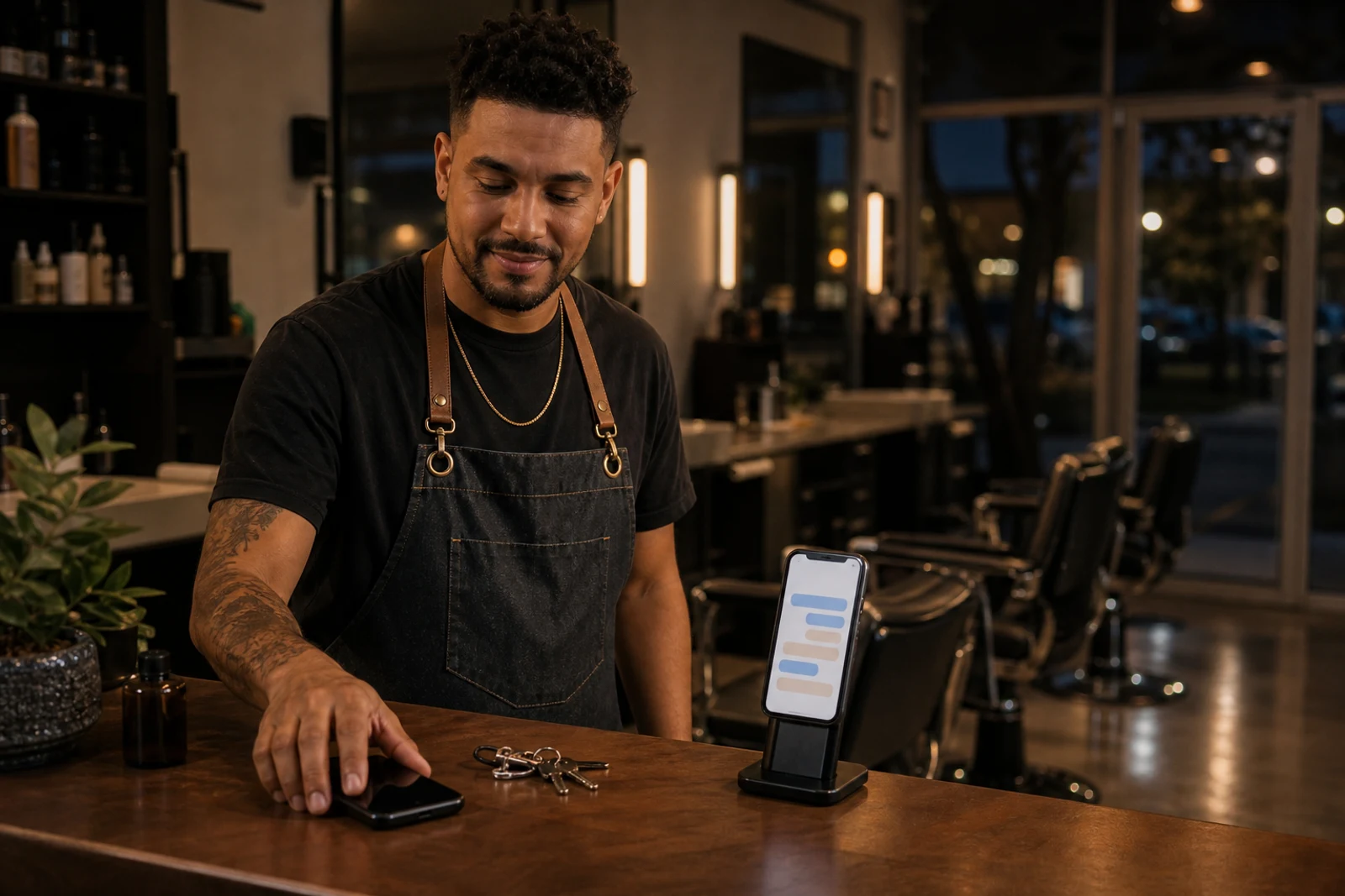 Barbershop client messages moved from a personal number to a business line