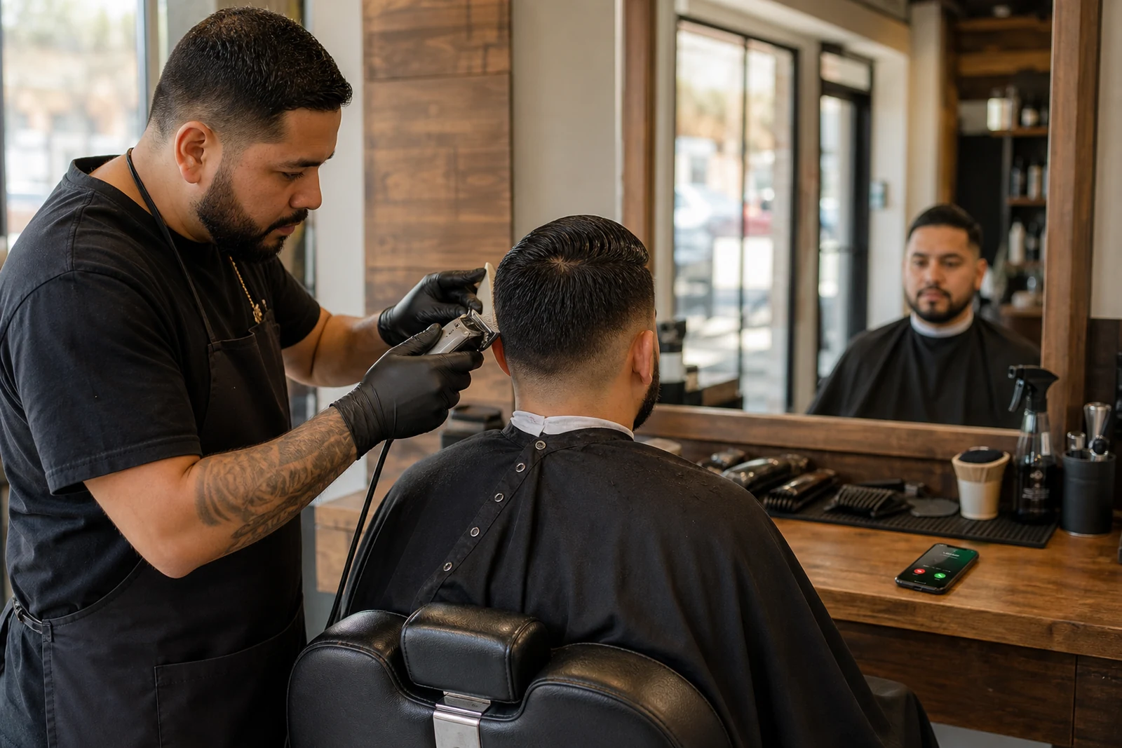 Bilingual AI receptionist helping a barbershop answer calls in English and Spanish