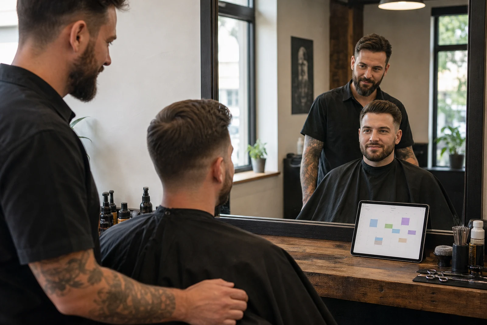 Barbershop client rebooking cycle and Smart Rebooking workflow