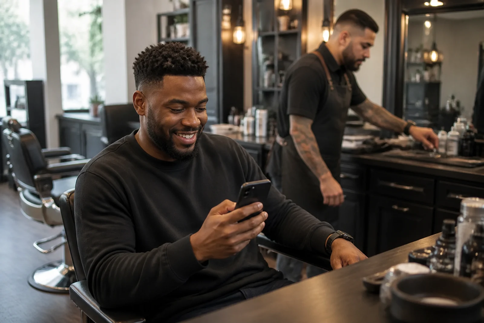 Barbershop client rebooking and Smart Rebooking follow-up