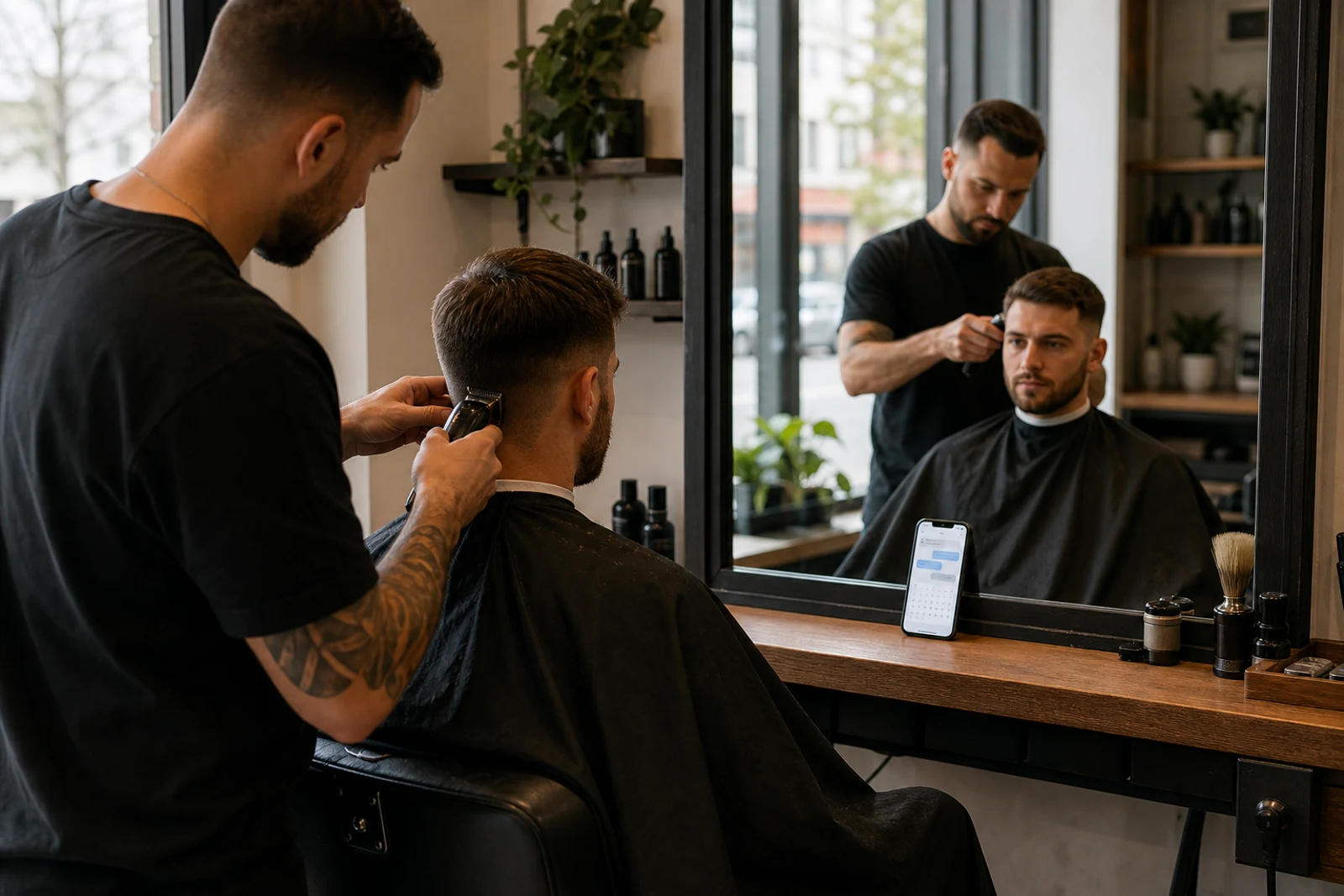 Appointment reschedule handled in a barbershop text conversation